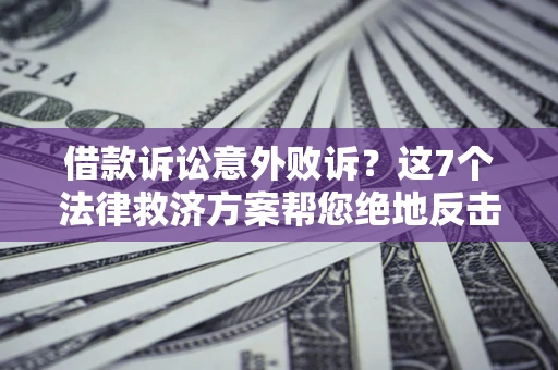 济南借款诉讼意外败诉？这7个法律救济方案帮您绝地反击！